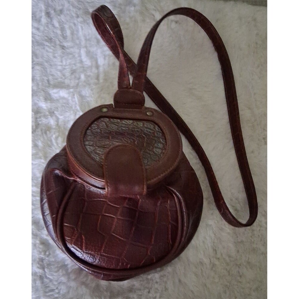 Vintage Jackson round crossbody pouch bag, crocodile cantine bag